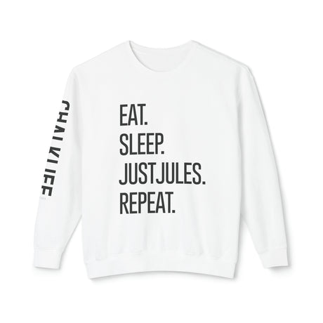 JustJules - Eat.Sleep.JustJules. Repeat. - Lightweight Crewneck Sweatshirt