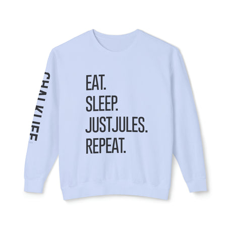 JustJules - Eat.Sleep.JustJules. Repeat. - Lightweight Crewneck Sweatshirt
