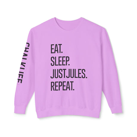 JustJules - Eat.Sleep.JustJules. Repeat. - Lightweight Crewneck Sweatshirt