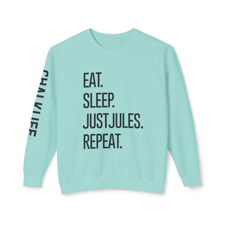 JustJules - Eat.Sleep.JustJules. Repeat. - Lightweight Crewneck Sweatshirt