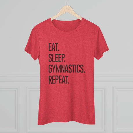 Eat. Sleep. Gymnastics. Repeat. - Women's Fitted - Chalklife, LLC