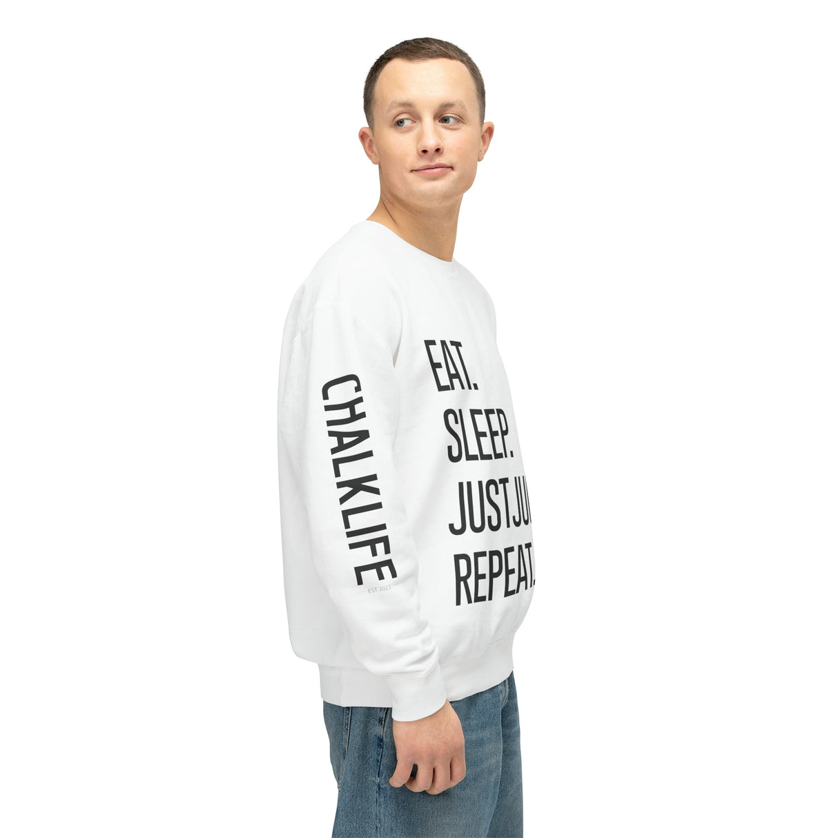 JustJules - Eat.Sleep.JustJules. Repeat. - Lightweight Crewneck Sweatshirt - Chalklife, LLC