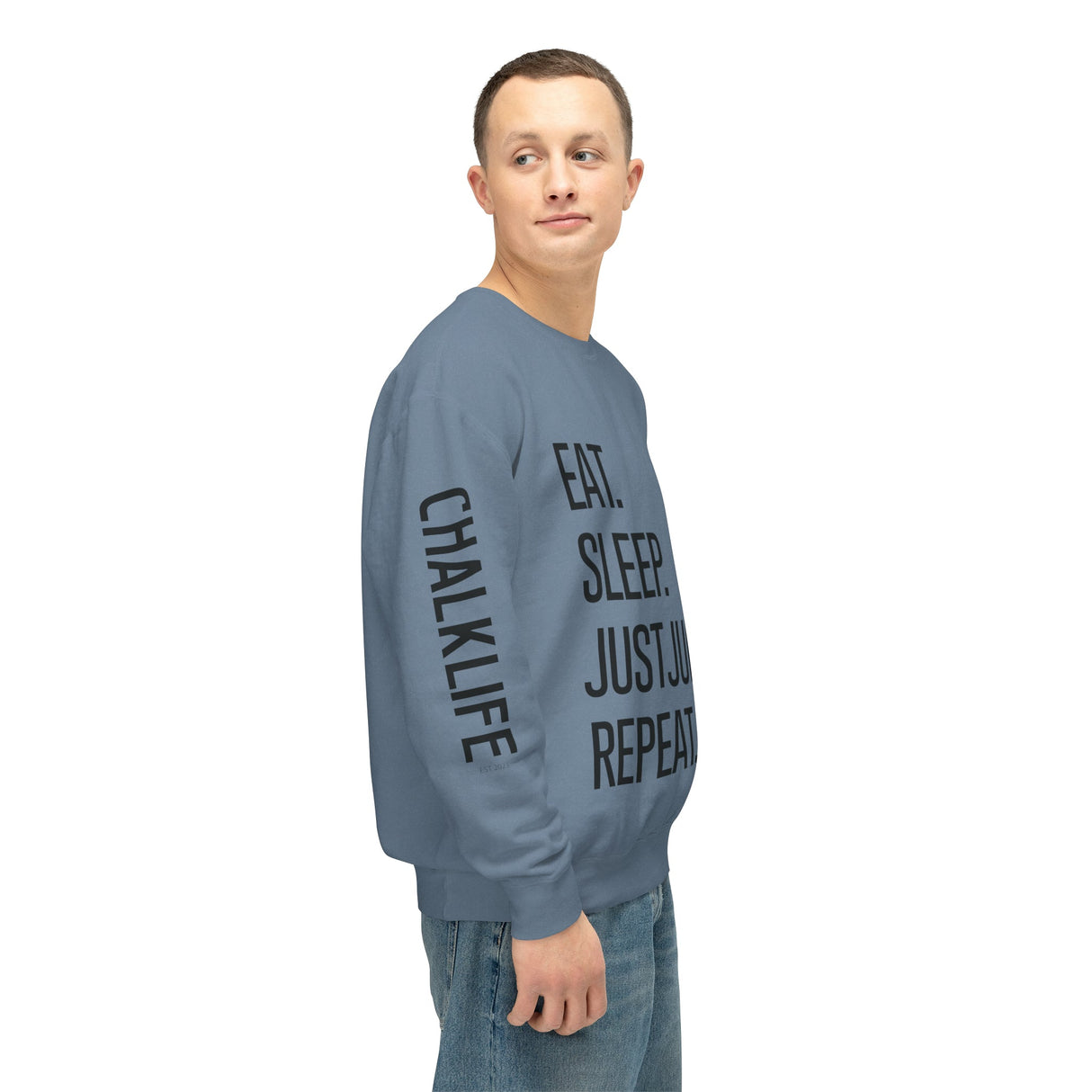 JustJules - Eat.Sleep.JustJules. Repeat. - Lightweight Crewneck Sweatshirt - Chalklife, LLC