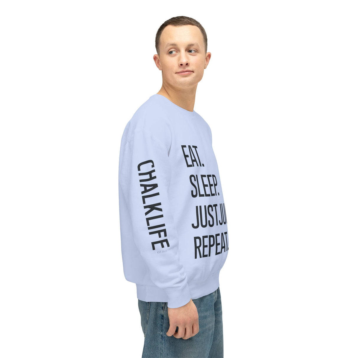 JustJules - Eat.Sleep.JustJules. Repeat. - Lightweight Crewneck Sweatshirt - Chalklife, LLC