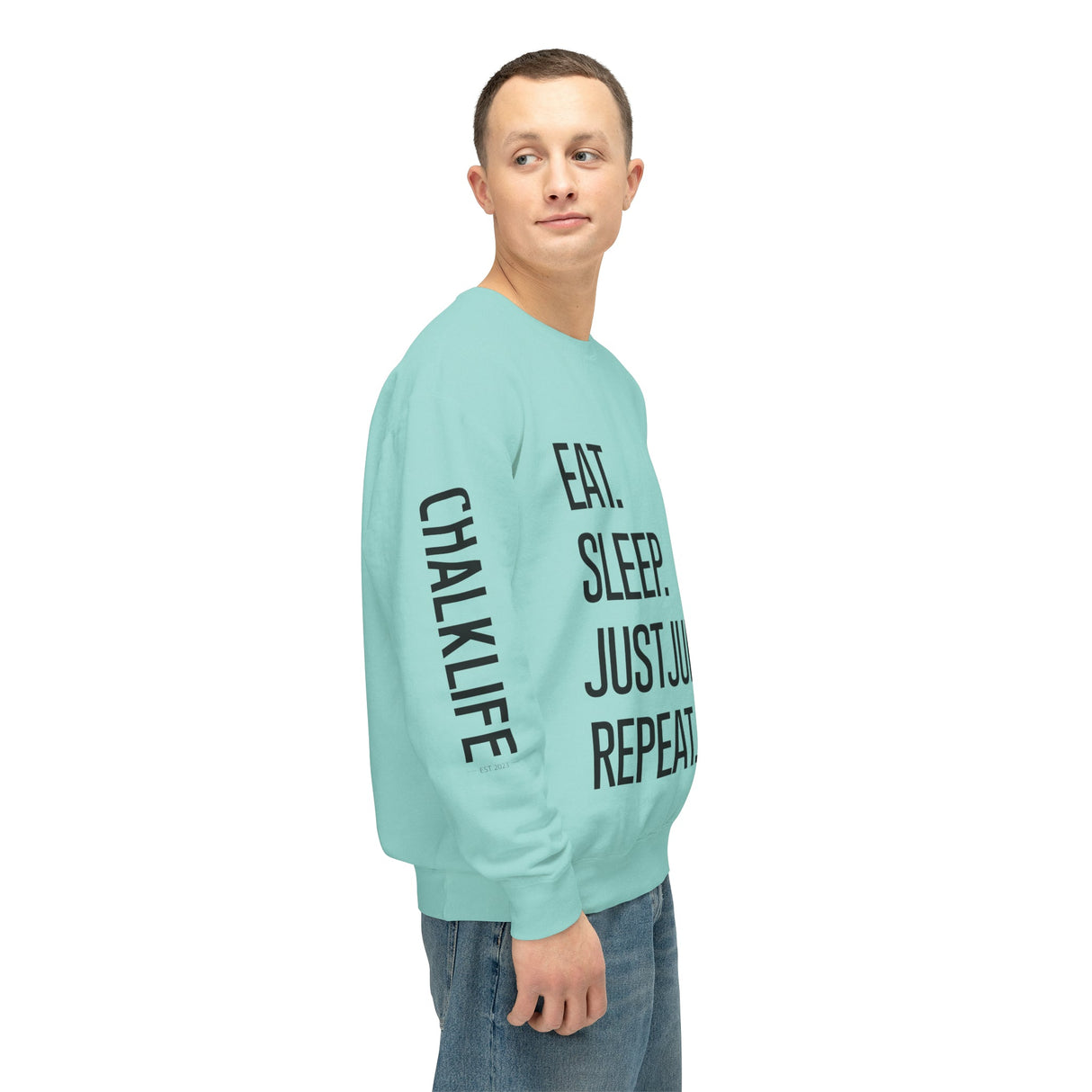 JustJules - Eat.Sleep.JustJules. Repeat. - Lightweight Crewneck Sweatshirt - Chalklife, LLC
