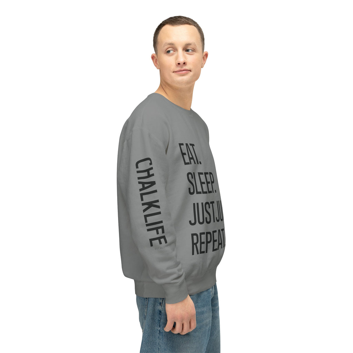 JustJules - Eat.Sleep.JustJules. Repeat. - Lightweight Crewneck Sweatshirt - Chalklife, LLC