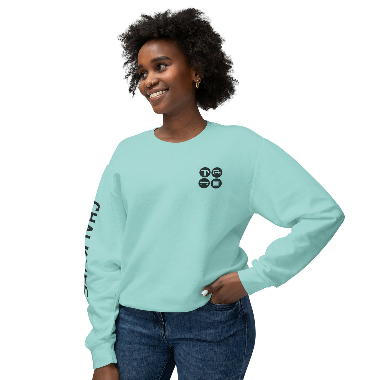 JustJules - Gymnastics Icon - Lightweight Crewneck Sweatshirt - Chalklife, LLC