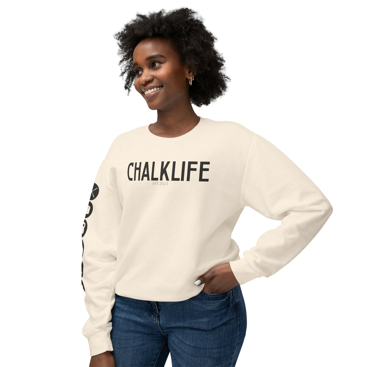Chalklife - Fitness Events Unisex Lightweight Crewneck Sweatshirt - Chalklife, LLC