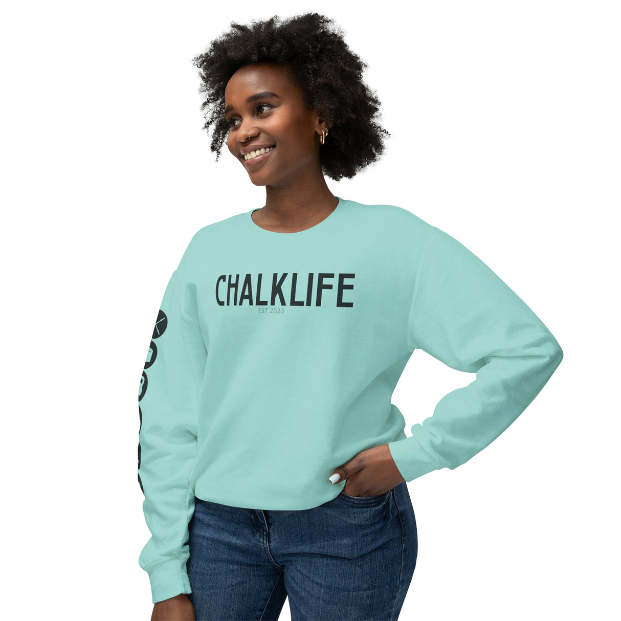 Chalklife - Fitness Events Unisex Lightweight Crewneck Sweatshirt - Chalklife, LLC
