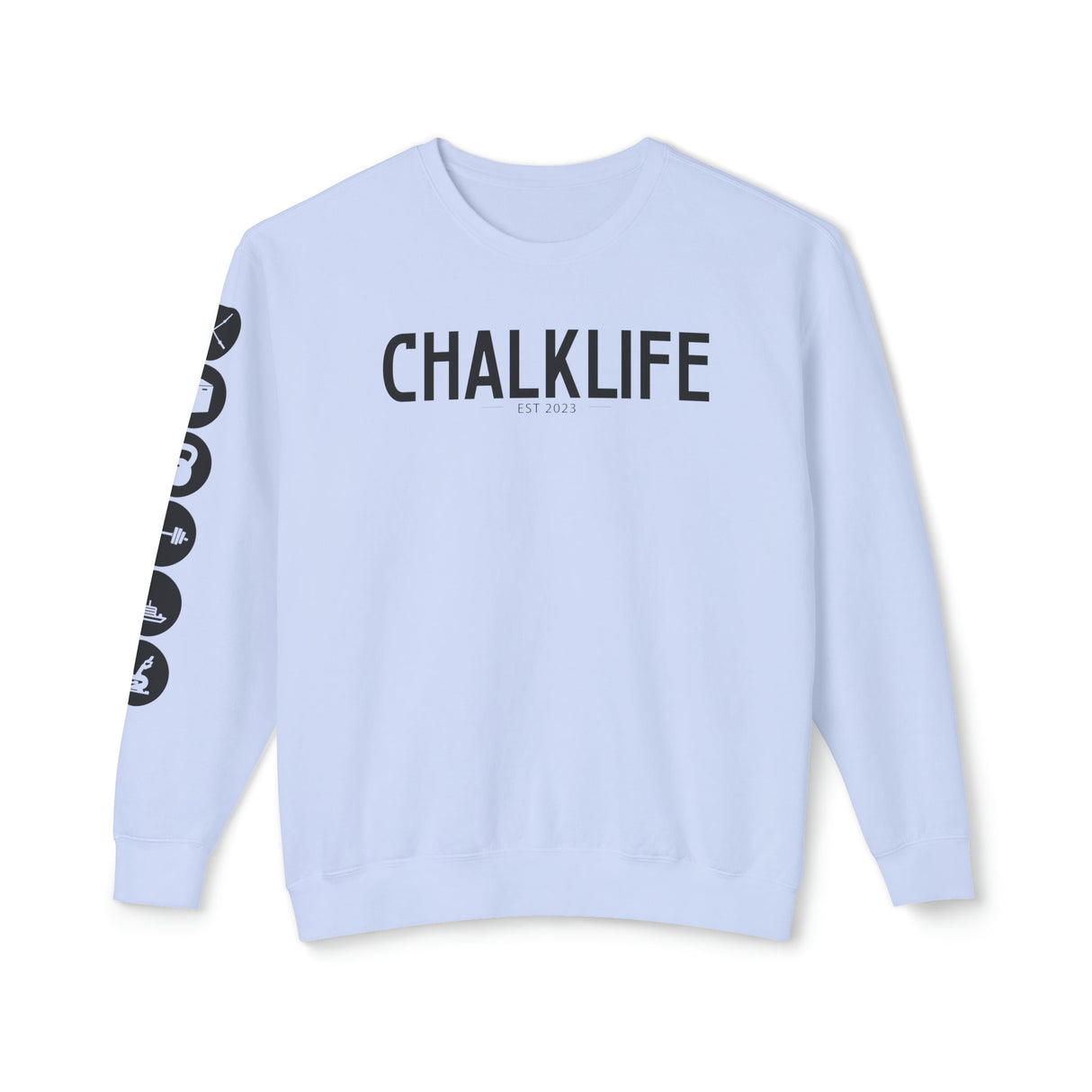 Chalklife - Fitness Events Unisex Lightweight Crewneck Sweatshirt - Chalklife, LLC