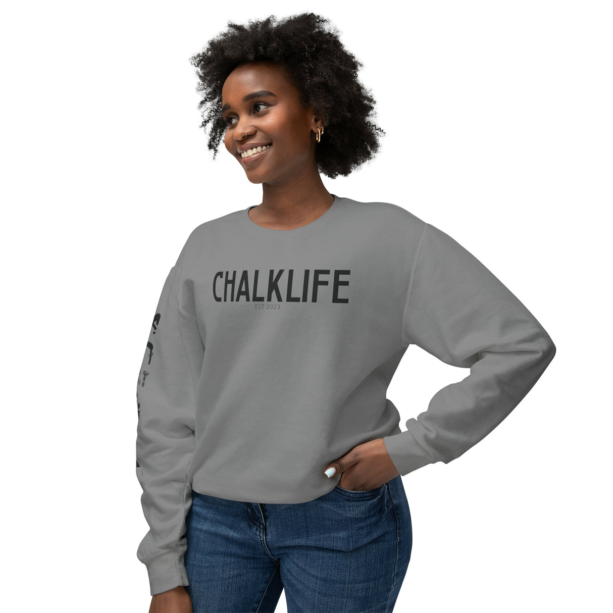 Chalklife - Trampoline & Tumbling Events Unisex Lightweight Crewneck Sweatshirt - Chalklife, LLC