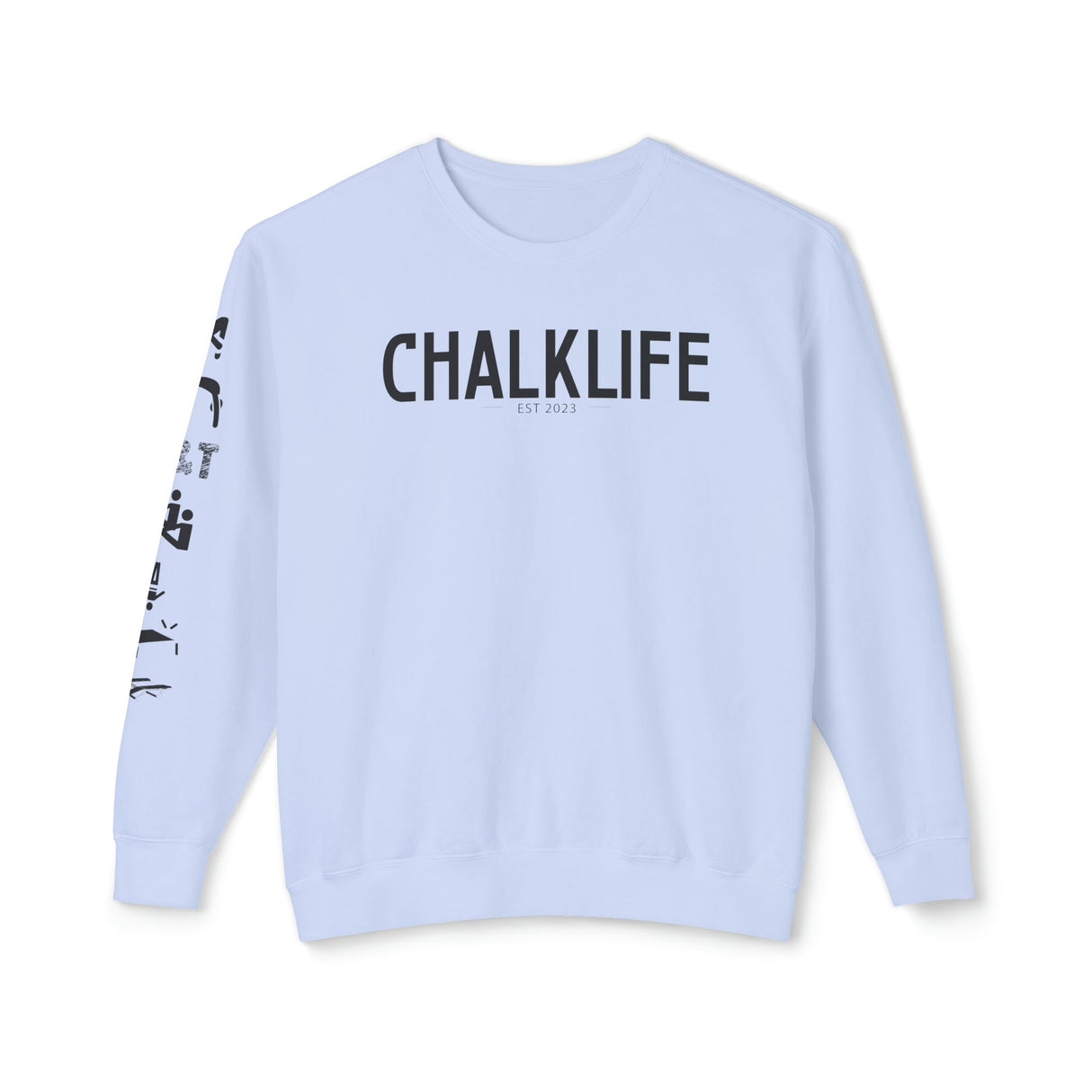 Chalklife - Trampoline & Tumbling Events Unisex Lightweight Crewneck Sweatshirt - Chalklife, LLC