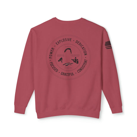 Chalklife - Trampoline & Tumbling Stamp Unisex Lightweight Crewneck Sweatshirt - Chalklife, LLC