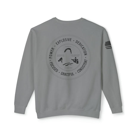 Chalklife - Trampoline & Tumbling Stamp Unisex Lightweight Crewneck Sweatshirt - Chalklife, LLC