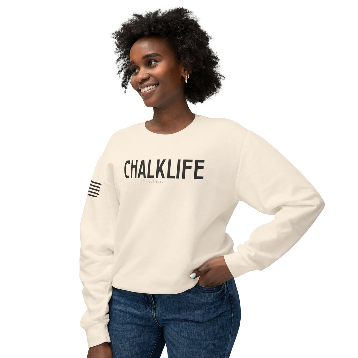 Chalklife - Women's Stamp Lightweight Crewneck Sweatshirt - Chalklife, LLC