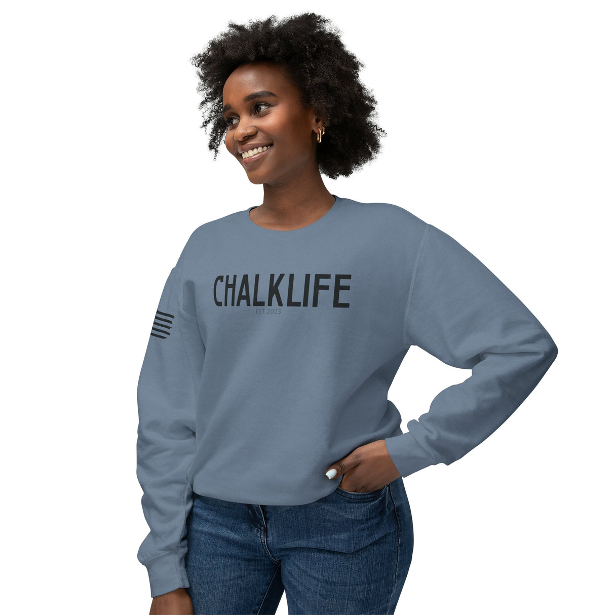 Chalklife - Women's Stamp Lightweight Crewneck Sweatshirt - Chalklife, LLC