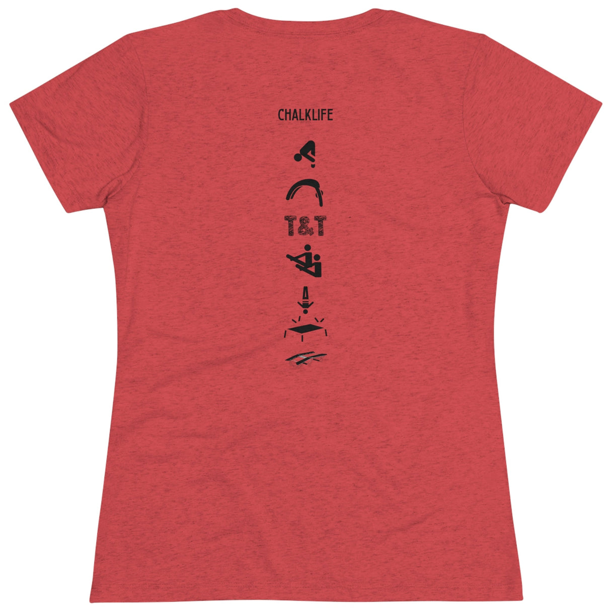 Eagle Gymnastics - Women's Trampoline & Tumbling Spine - Fitted T-Shirt - Chalklife, LLC