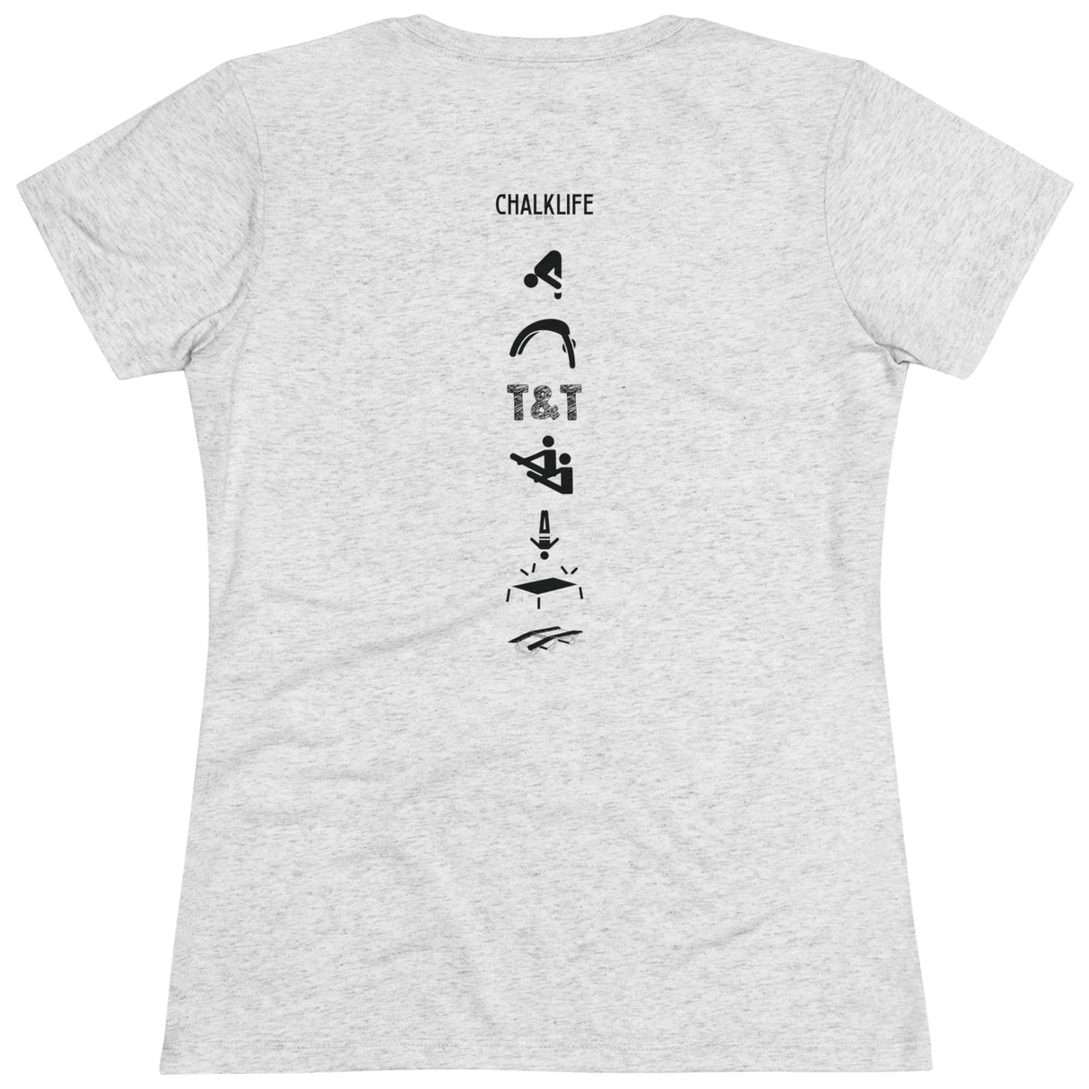 Eagle Gymnastics - Women's Trampoline & Tumbling Spine - Fitted T-Shirt - Chalklife, LLC