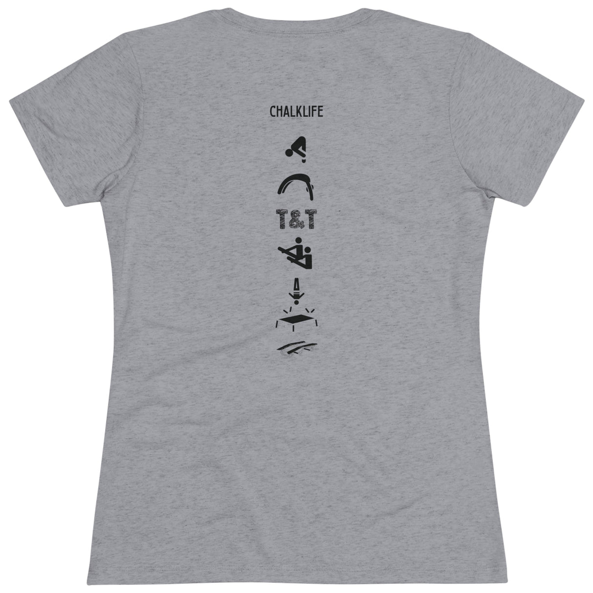 Eagle Gymnastics - Women's Trampoline & Tumbling Spine - Fitted T-Shirt - Chalklife, LLC