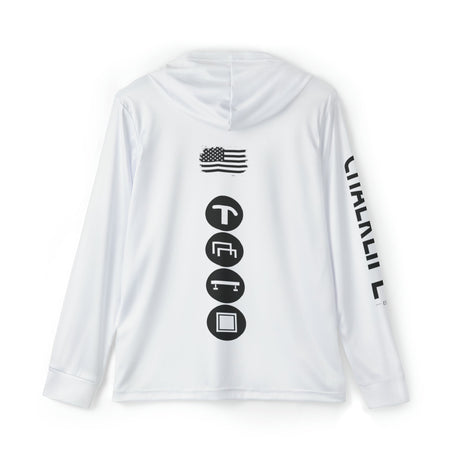 JUSTJULES - Eat. Sleep. Gymnastics. JustJules. Repeat. Performance Hoodie - White - Chalklife, LLC