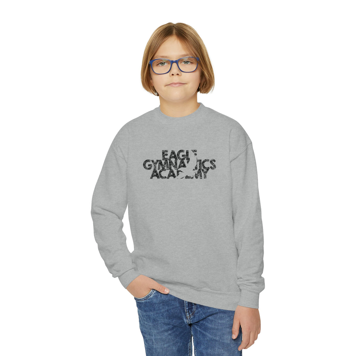 Youth - Eagle Gymnastics (Front) - Crewneck Sweatshirt - Chalklife, LLC