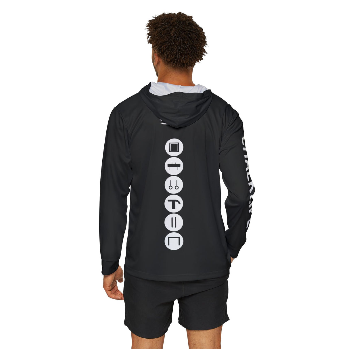 JUSTJULES - Eat. Sleep. Gymnastics. JustJules. Repeat. Performance Hoodie - Men's - Chalklife, LLC