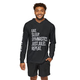 JUSTJULES - Eat. Sleep. Gymnastics. JustJules. Repeat. Performance Hoodie - Men's - Chalklife, LLC