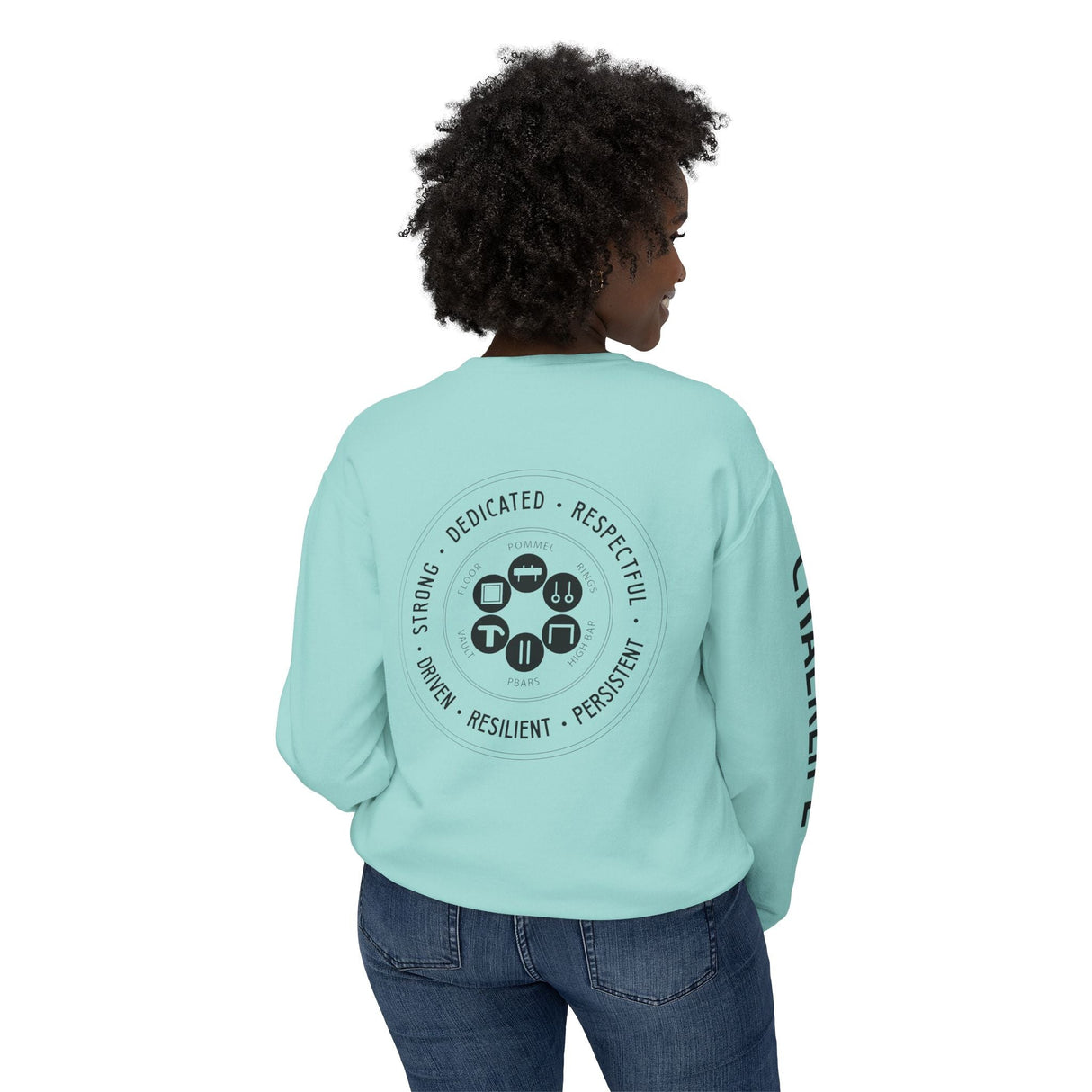 JustJules - Men's Gymnastics Stamp - Lightweight Crewneck Sweatshirt - Chalklife, LLC