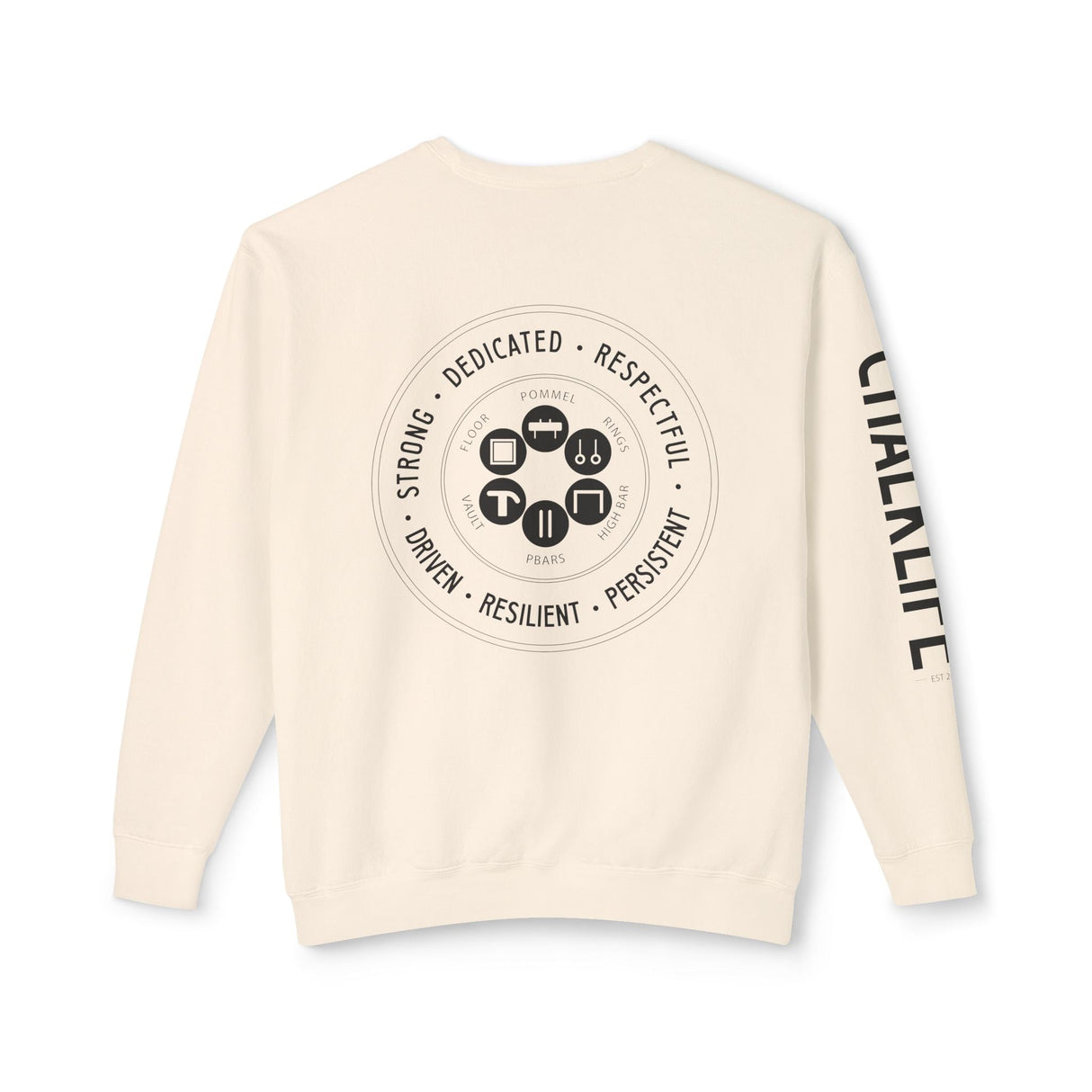 JustJules - Men's Gymnastics Stamp - Lightweight Crewneck Sweatshirt - Chalklife, LLC