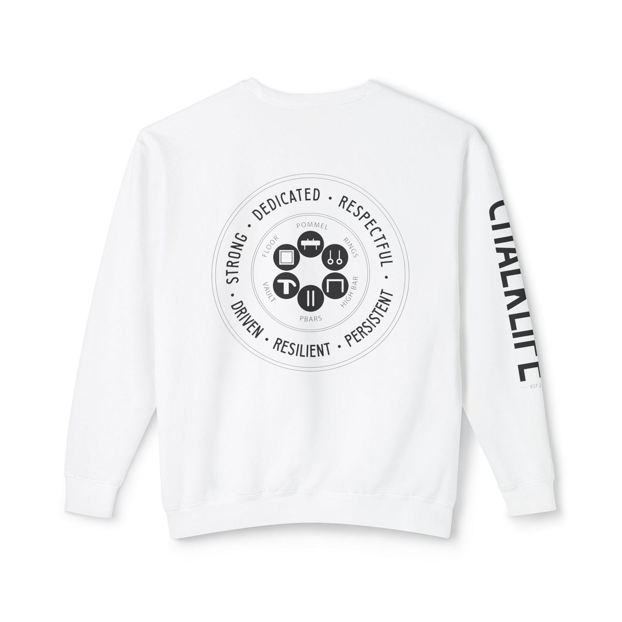 JustJules - Men's Gymnastics Stamp - Lightweight Crewneck Sweatshirt - Chalklife, LLC