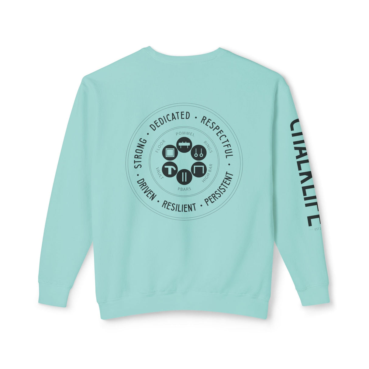 JustJules - Men's Gymnastics Stamp - Lightweight Crewneck Sweatshirt - Chalklife, LLC