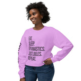 JustJules - Women's Gymnastics Events Spine - Lightweight Crewneck Sweatshirt - Chalklife, LLC