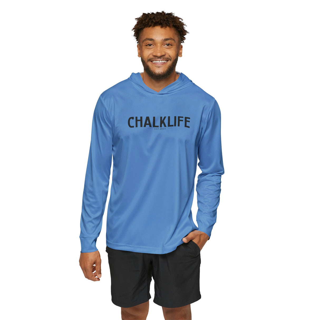 Chalklife Fitness Performance Hoodie - Light Blue - Chalklife, LLC