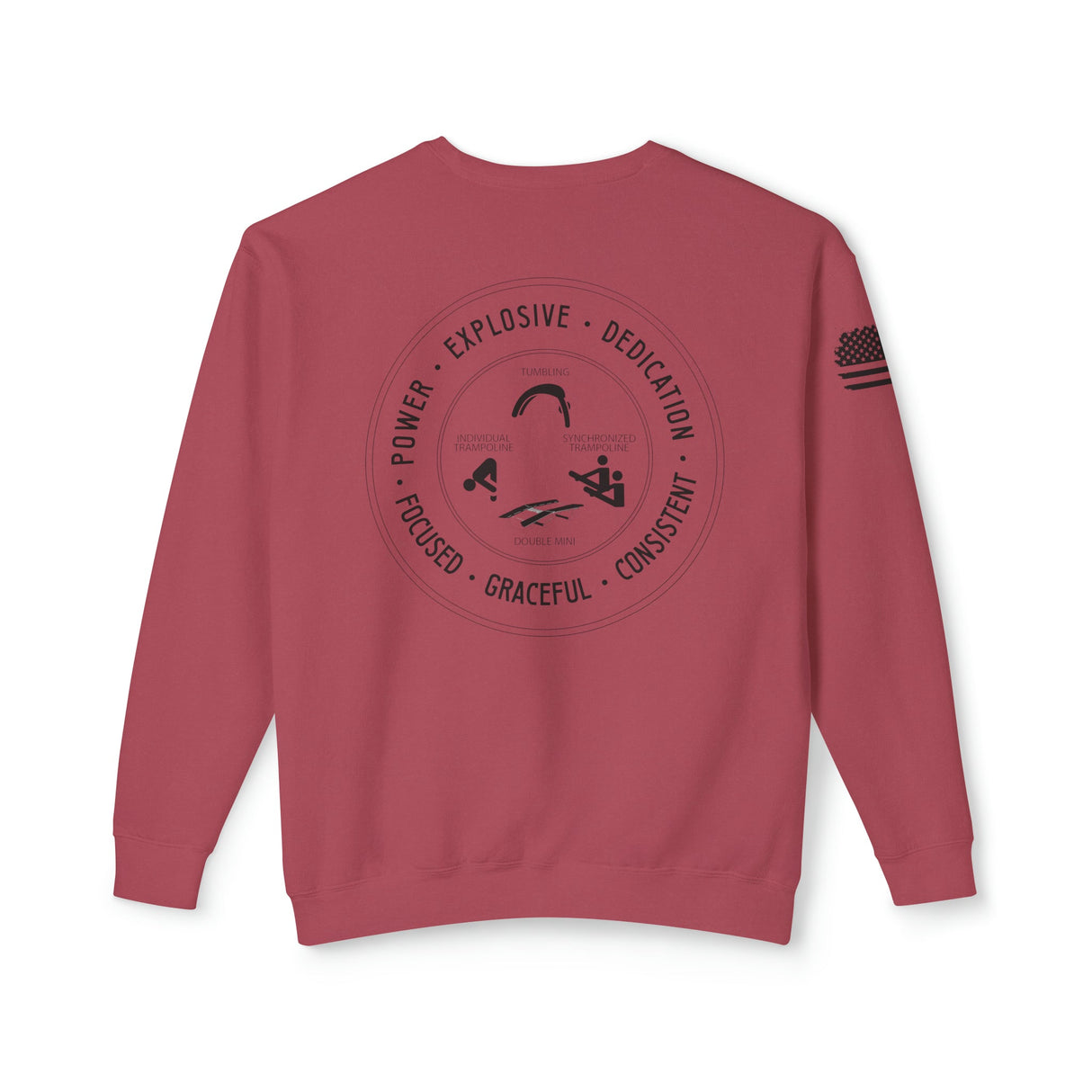 Chalklife - Trampoline & Tumbling Stamp Unisex Lightweight Crewneck Sweatshirt - Chalklife, LLC