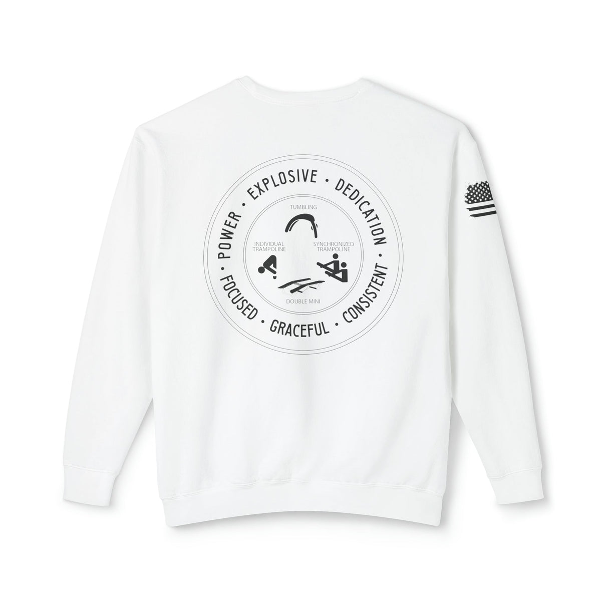 Chalklife - Trampoline & Tumbling Stamp Unisex Lightweight Crewneck Sweatshirt - Chalklife, LLC