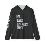 JUSTJULES - Eat. Sleep. JustJules. Repeat. Performance Hoodie - Chalklife, LLC